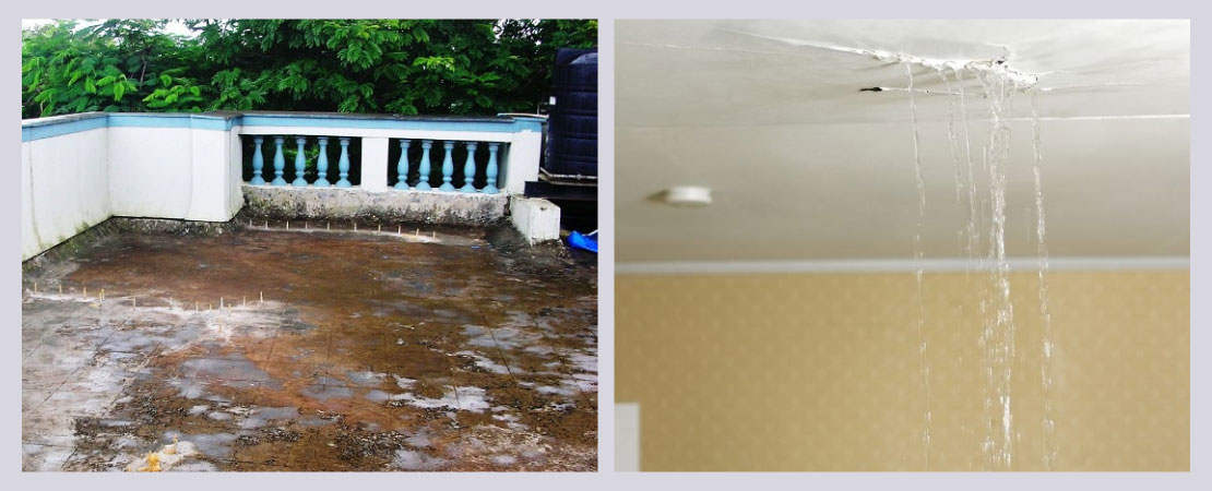 A poorly maintained or damaged roof/ terrace can lead to future problems including water seepage.